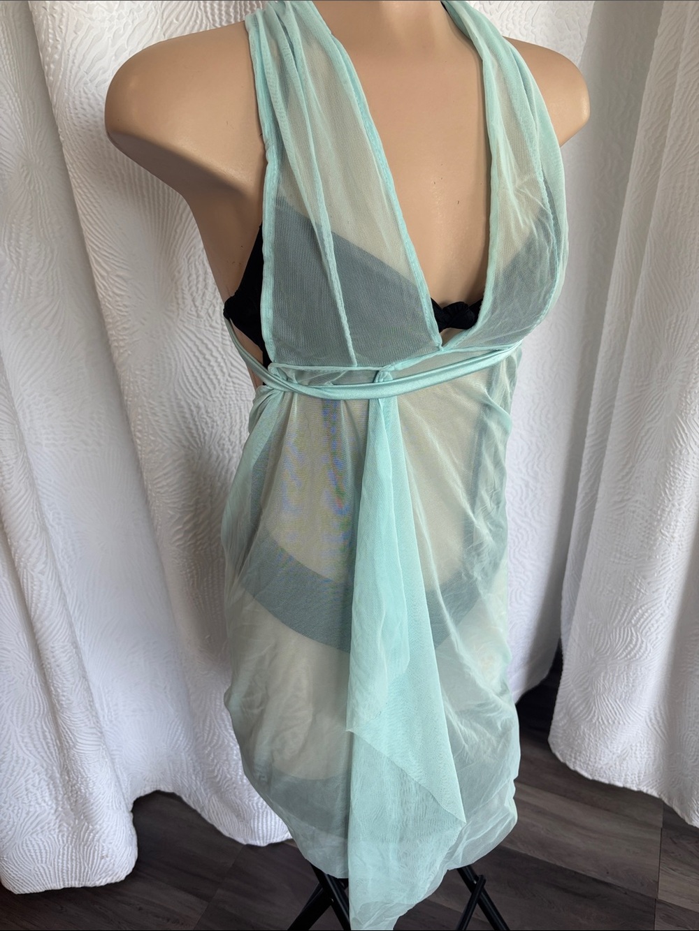 Sheer Light Blue Scarf Cover-Up - Women Accessories
